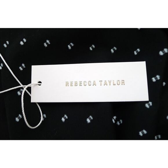 REBECCA TAYLOR Birdseye Dot Cap Sleeve Twist Top Organdy Shopbop 14 L NWT $275 - Picture 5 of 11